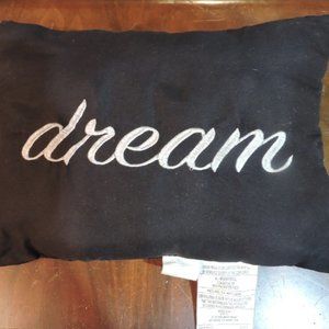 ONE small kid's girl's pillow DREAM black bedding